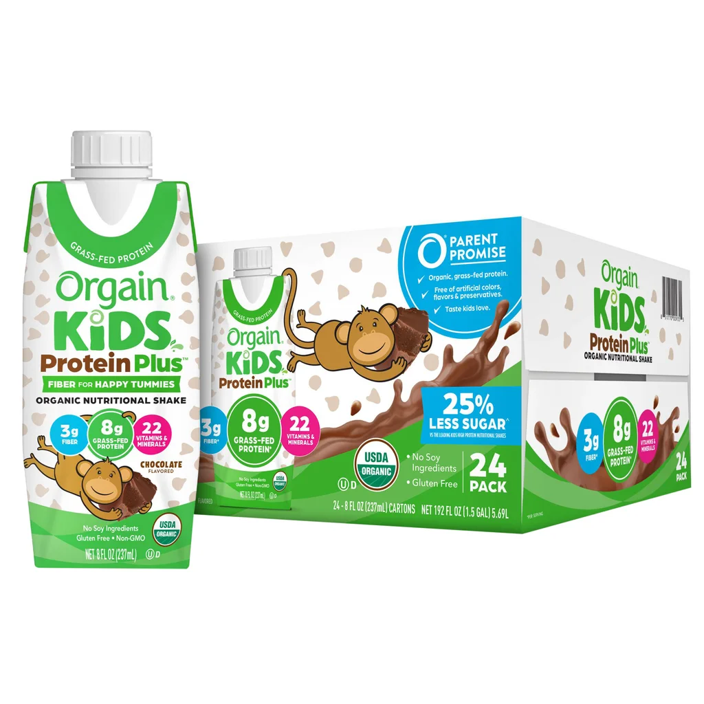 Sữa nước Orgain Kids Organic Plus Organic vị Socola thùng 24 chai 237ml